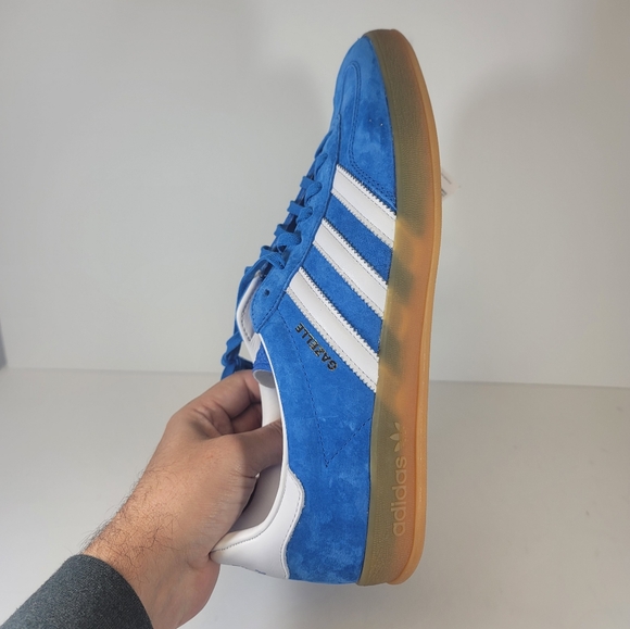 Adidas Men’s Gazelle Indoor Originals Mens Size 11 Blue Bird Gum H06260 Shoes - Picture 6 of 12